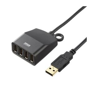 延長用4ポートUSB2.0ハブ（ブラックケーブル長1.5m） USB-HEX415BK