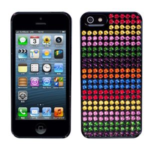 Bling My Thing Bling Extravaganza iPhone 5s／5 Black M Stripes Rainbow EI5-BM-BK-RBS