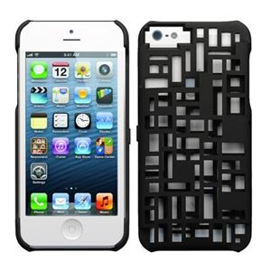 Freshfiber Mondriaan with credit card slot for iPhone 5s／5 Graphite Black FF-85091501