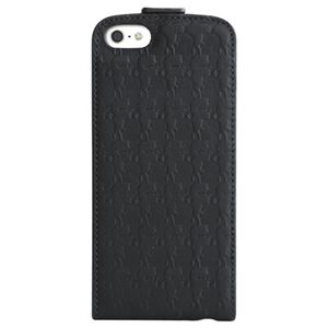 Karl Lagerfeld Kameo Collection Pure Leather Hard Case with Flap for iPhone 5s／5 Kameo Black KLFLP5KBL