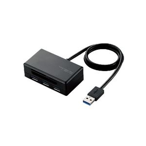 エレコム USB3.0ハブ付きメモリリーダライタ MR3-H009BK - 拡大画像