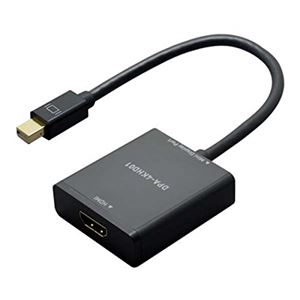 ミヨシ 4K対応miniDisplayPort-HDMIブラック ブラック DPA-4KHD01／BK - 拡大画像