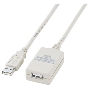 （まとめ）サンワサプライ USB2.0リピーターケーブル（5m） KB-USB-R205【×2セット】 - 拡大画像