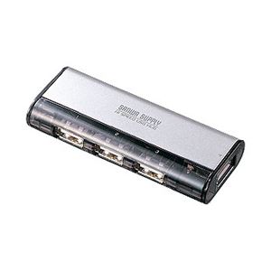 (まとめ)サンワサプライ USB2.0ハブ(4ポート・シルバー) USB-HUB226GSV【×2セット】 商品画像