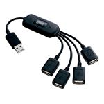 （まとめ）サンワサプライ USB2.0ハブ（4ポート・ブラック） USB-HUB227BK【×2セット】