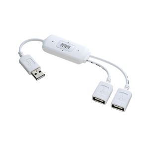 （まとめ）サンワサプライ USB2.0ハブ（2ポート・ホワイト） USB-HUB228WH【×2セット】 - 拡大画像