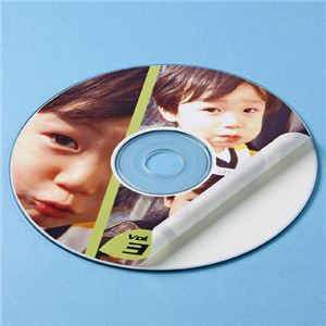 （まとめ）サンワサプライ インクジェットフォト光沢DVD／CDラベル LB-CDR005N【×5セット】 - 拡大画像