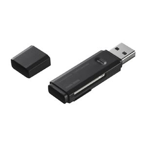 （まとめ）サンワサプライ USB2.0カードリーダーブラック ADR-MSDU2BK【×5セット】 - 拡大画像