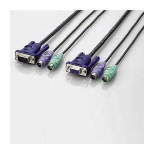 （まとめ）エレコム パソコン切替器用接続ケーブル KVM-NPC18【×2セット】 - 拡大画像