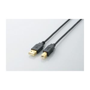 （まとめ）エレコム USB2.0ケーブル U2C-B15BK【×20セット】 - 拡大画像