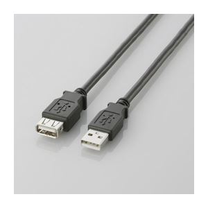 （まとめ）エレコム USB2.0延長ケーブル（A-A延長タイプ） U2C-E05BK【×10セット】 - 拡大画像