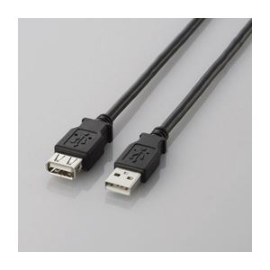 （まとめ）エレコム USB2.0延長ケーブル（A-A延長タイプ） U2C-E10BK【×10セット】 - 拡大画像