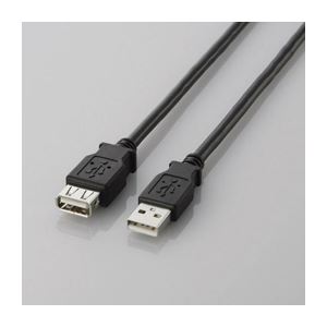 （まとめ）エレコム USB2.0延長ケーブル（A-A延長タイプ） U2C-E15BK【×5セット】 - 拡大画像