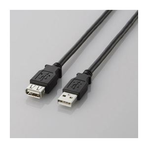 （まとめ）エレコム USB2.0延長ケーブル（A-A延長タイプ） U2C-E30BK【×5セット】 - 拡大画像