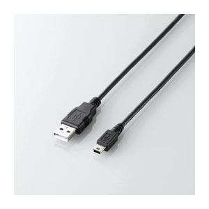 （まとめ）エレコム USB2.0ケーブル（A-mini-Bタイプ） U2C-GMM15BK【×10セット】 - 拡大画像