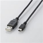 （まとめ）エレコム USB2.0ケーブル（mini-Bタイプ） U2C-M15BK【×5セット】