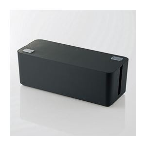 （まとめ）エレコム ケーブルボックス（6個口） EKC-BOX001BK【×2セット】 - 拡大画像