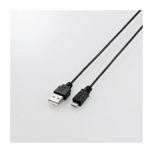 （まとめ）エレコム 極細Micro-USB（A-MicroB）ケーブル U2C-AMBX20BK【×3セット】 - 拡大画像