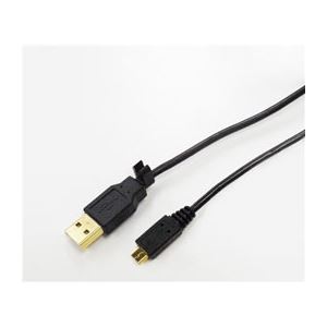 （まとめ）ミヨシ（MCO）マイクロUSBケーブル 1m 黒 USB Aタイプ-マイクロB USB-M201／BK【×5セット】 - 拡大画像