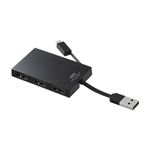 （まとめ）サンワサプライ スマートフォン充電・データ転送対応4ポートUSB2.0ハブ（ブラック） USB-HMU403BK【×3セット】