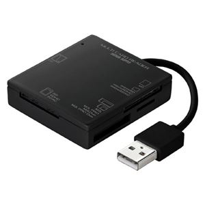 （まとめ）サンワサプライ USB2.0カードリーダー（ブラック） ADR-ML15BK【×3セット】 - 拡大画像