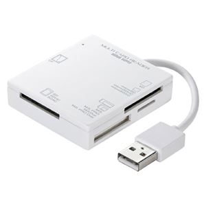 (まとめ)サンワサプライ USB2.0カードリーダー(ホワイト) ADR-ML15W【×3セット】 商品写真