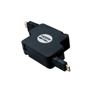（まとめ）ミヨシ（MCO）HDMIコードリ-ルタイプケーブル HDMI-ミニHDMI 1.2m ブラック HDM-HERC12／BK【×2セット】 - 拡大画像
