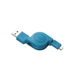 （まとめ）エレコム 充電／データ転送用巻取りmicroUSBケーブル MPA-AMBIRLC08BU【×3セット】