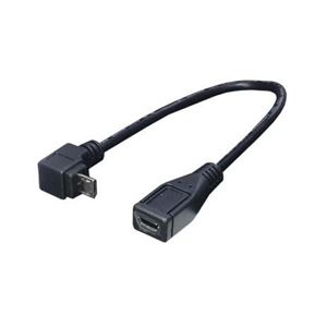 （まとめ）変換名人 USBmicro L型ケーブル延長20（下L） USBMC-CA20DL【×10セット】 - 拡大画像