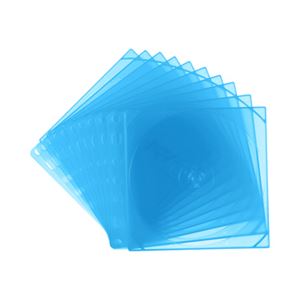 （まとめ）サンワサプライ リング穴付きブルーレイメディア対応ケース（10枚セット・ブルー） FCD-RBD10BL【×5セット】 - 拡大画像