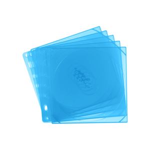 （まとめ）サンワサプライ リング穴付きブルーレイメディア対応ケース（5枚セット・ブルー） FCD-RBD5BL【×10セット】 - 拡大画像