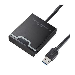 （まとめ）サンワサプライ USB3.0SDカードリーダー ADR-3SDUBK【×2セット】 - 拡大画像