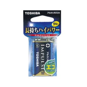 （まとめ）TOSHIBA（東芝）9V型アルカリ電池（角型電池）IMPULSE006P 6LF22H EC【×10セット】 - 拡大画像