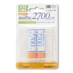 （まとめ）BPS 電池企画販売 高容量2700mAh 単3形ニッケル水素充電池2本パック ecoPro2700 エコプロ2700 電池ケース付 3EP-2BP【×5セット】