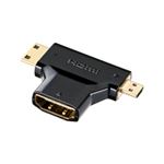 （まとめ）サンワサプライ HDMI変換アダプタミニ＆マイクロHDMI AD-HD11MMC【×2セット】