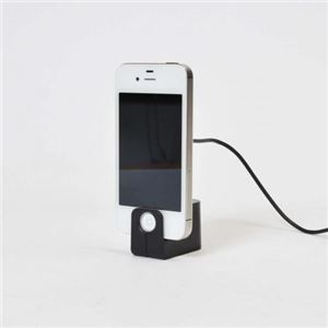 （まとめ）サンコー iPhoneシンプルスタンド（ブラック） RAMA12G04【×3セット】 - 拡大画像