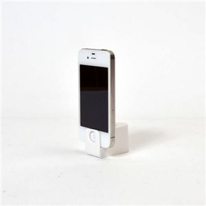 （まとめ）サンコー iPhoneシンプルスタンド（ホワイト） RAMA12G05【×5セット】 - 拡大画像