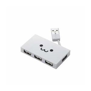 （まとめ）エレコム USB2.0ハブ（ケーブル収納タイプ） U2H-YK4BF1WH【×5セット】 - 拡大画像