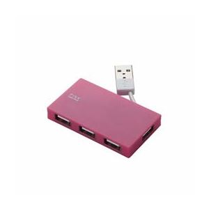 （まとめ）エレコム USB2.0ハブ（ケーブル収納タイプ） U2H-YK4BPN【×5セット】 - 拡大画像