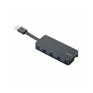 （まとめ）エレコム USB3.0対応ケーブル収納4ポートUSBハブ U3H-K402BBK【×2セット】 - 拡大画像