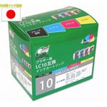 （まとめ）日本ナノディジタル brother用LC10-4PK互換インクカートリッジ NDB-LC10-4PACK【×2セット】