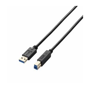 （まとめ）エレコム USB3.0ケーブル（A-B） USB3-AB05BK【×5セット】 - 拡大画像