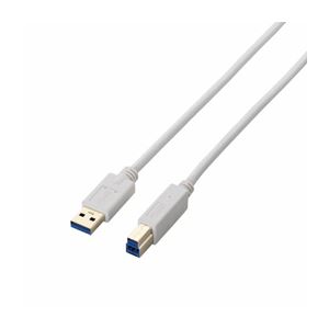 （まとめ）エレコム USB3.0ケーブル（A-B） USB3-AB05WH【×5セット】 - 拡大画像
