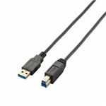 （まとめ）エレコム 極細USB3.0ケーブル（A-B） USB3-ABX20BK【×3セット】