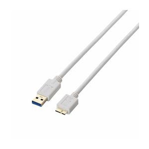 （まとめ）エレコム USB3.0ケーブル（A-microB） USB3-AMB05WH【×3セット】 - 拡大画像