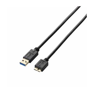 （まとめ）エレコム USB3.0ケーブル（A-microB） USB3-AMB10BK【×3セット】 - 拡大画像