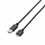 （まとめ）エレコム USB3.0ケーブル（A-microB） USB3-AMB15BK【×3セット】