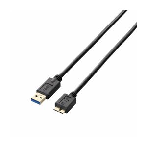 （まとめ）エレコム USB3.0ケーブル（A-microB） USB3-AMB20BK【×3セット】 - 拡大画像