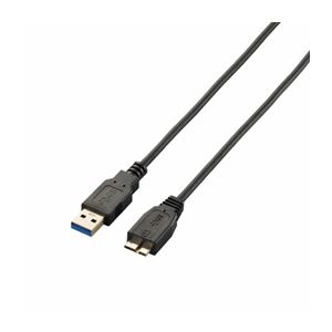 （まとめ）エレコム 極細USB3.0ケーブル（A-microB） USB3-AMBX10BK【×3セット】 - 拡大画像