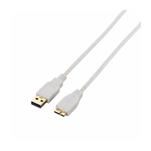 （まとめ）エレコム 極細USB3.0ケーブル（A-microB） USB3-AMBX10WH【×3セット】 - 拡大画像